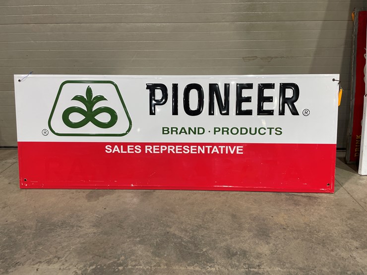 #7843-•-metal-pioneer-sign-with-wood-frame-image-1