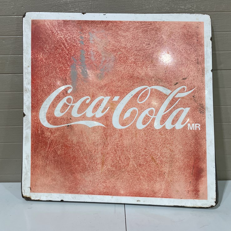 #7847 • Metal Coca-Cola Sign