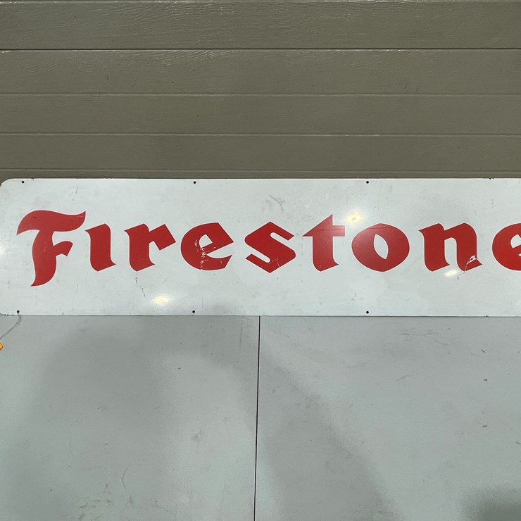 #7885 • Double Sided Firestone and Bridgestone Tires Sign