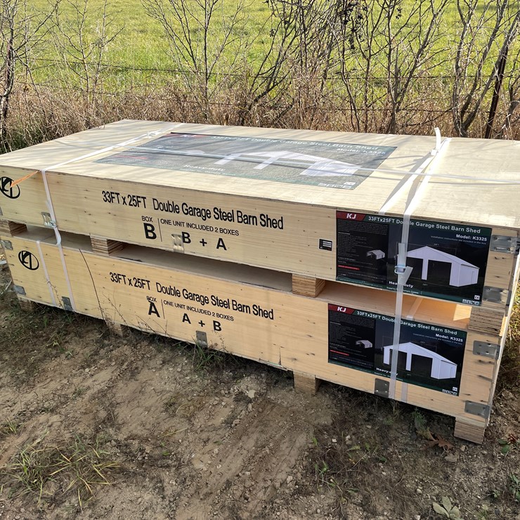 #2518 • New KJ 33' x 25' Double Garage Steel Barn