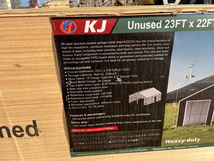 #2520-•-new-kj-23'-x-22'-double-garage-metal-shed-image-8