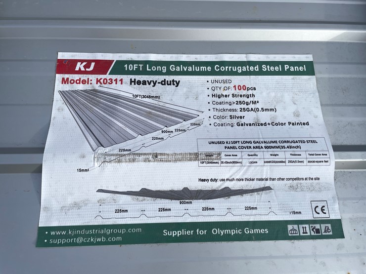 #2500-•-new-kj-bundle-of-10'-corrugated-steel-panels-image-9