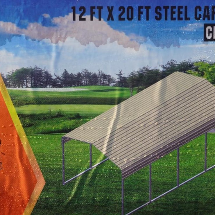#4067 • New 12' x 20' Steel Carport Shed
