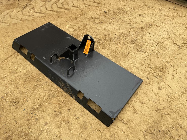 #2545-•-new-pinnacle-heavy-duty-do-all-receiver-hitch-skid-steer-plate-with-chain-hooks-image-1