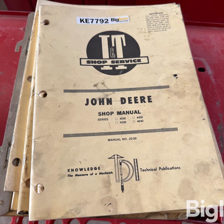 I&T Shop Service John Deere Parts Book