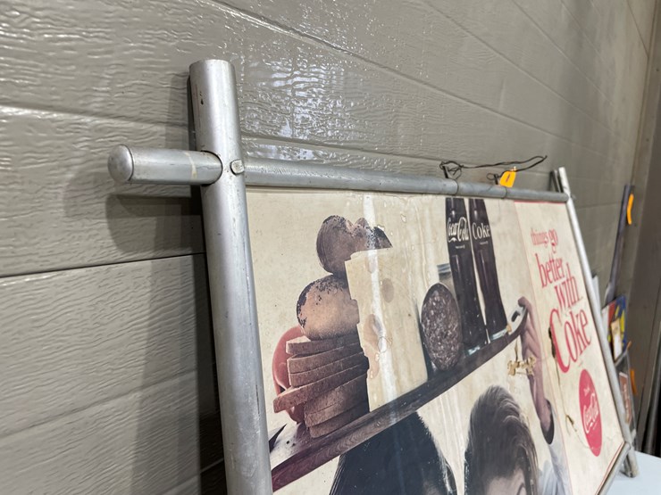 #7865-•-paper-coca-cola-sign-with-metal-frame-image-3