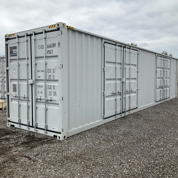 #4004 • One Trip 40' High Cube 3-Door Shipping Container