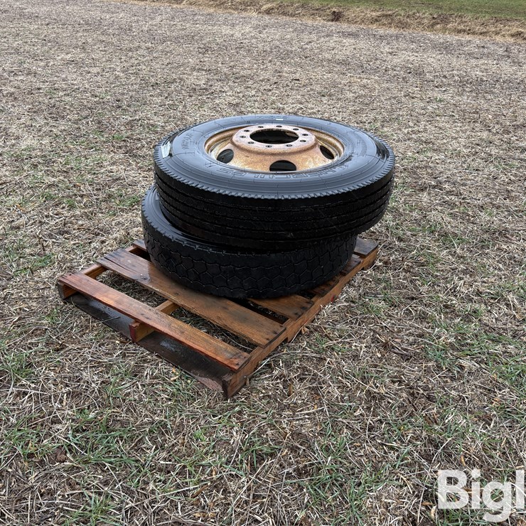 2) 11R24.5 Tires
