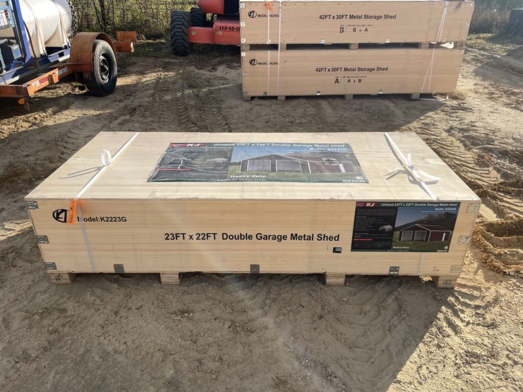 #2521-•-new-kj-23'-x-22'-double-garage-metal-shed-image-2