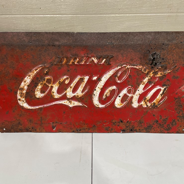 #7844 • Metal Coca-Cola Sign
