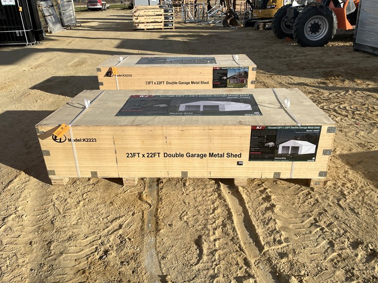 #2522-•-new-kj-23'-x-22'-double-garage-metal-shed-image-2