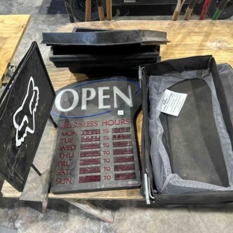 2 Kobalt bags, trays, signs