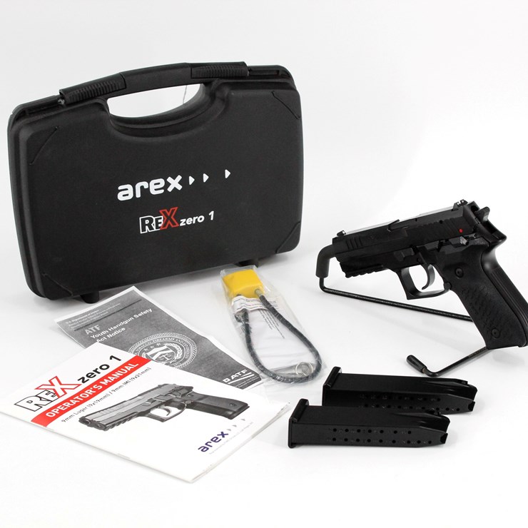 #.02A • AREX REX ZERO 1S 9MM PISTOL NEW IN CASE