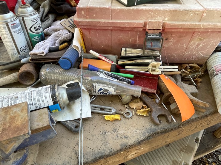 #3707-•-misc-tools,-hardware,-bauer-bench-grinder,-4-drawer-metal-toolbox-and-table-image-4