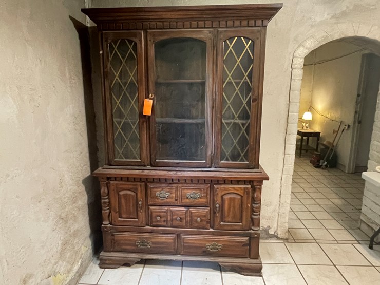 #3740-•-wooden-glass-hutch-image-1