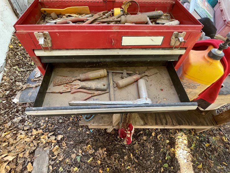 #3707-•-misc-tools,-hardware,-bauer-bench-grinder,-4-drawer-metal-toolbox-and-table-image-15