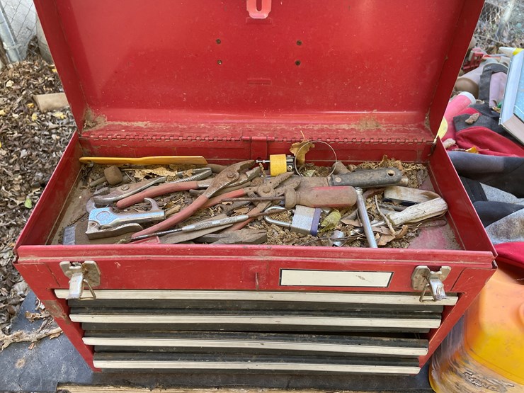 #3707-•-misc-tools,-hardware,-bauer-bench-grinder,-4-drawer-metal-toolbox-and-table-image-13