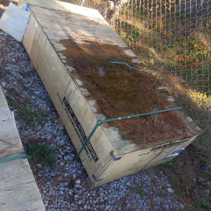 UNUSED 20'X30' STEEL CARPORT W/ SIDEWALLS