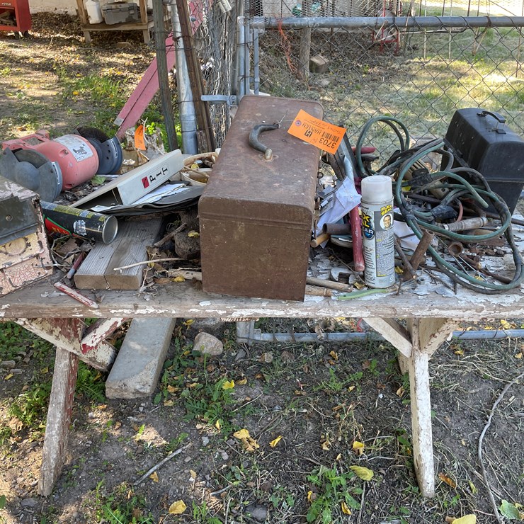 #3703 • Lot of Misc Tools, Hardware and Table
