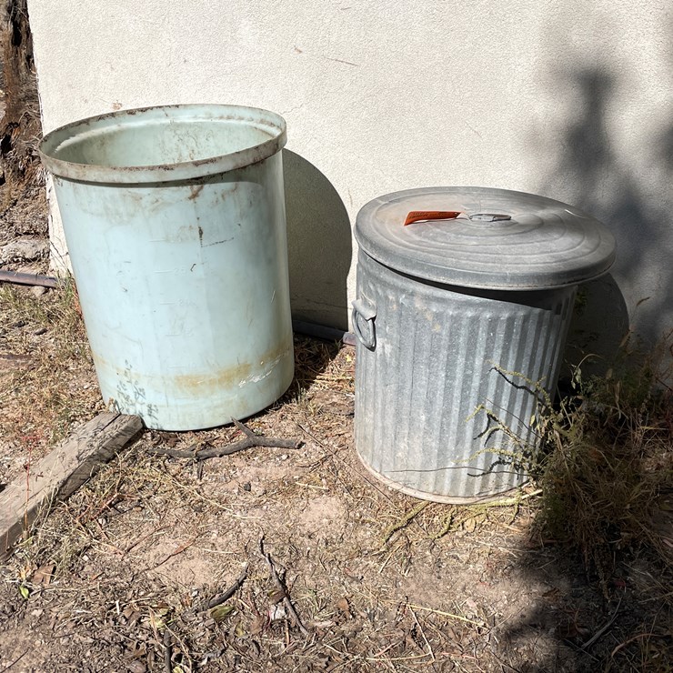 #3667 • Lot of (2) Trash Cans