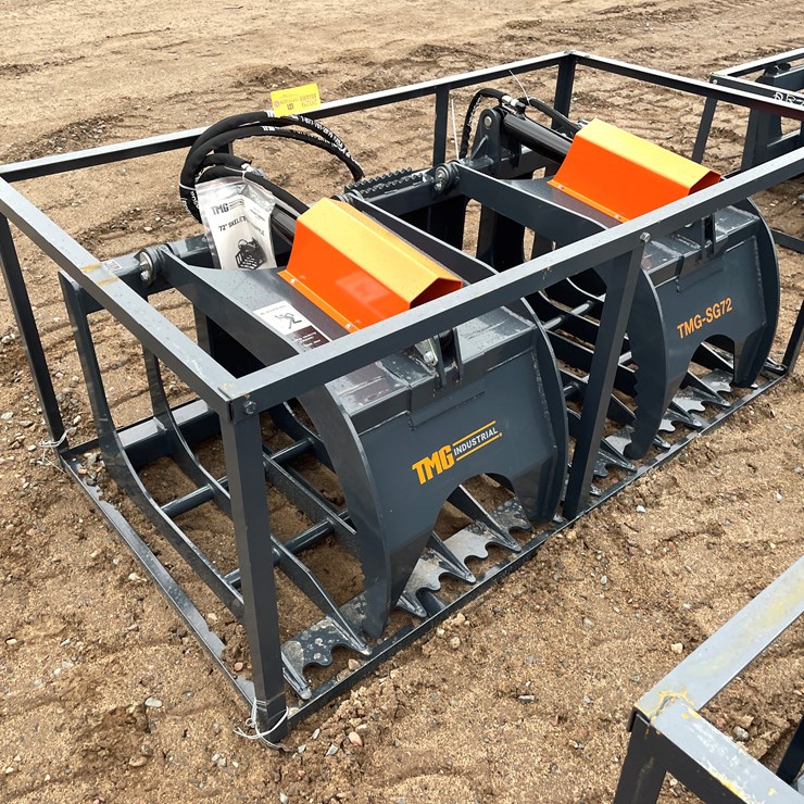 #2029 • Unused Skid Steer Rock Skeleton Grapple Bucket Attachment