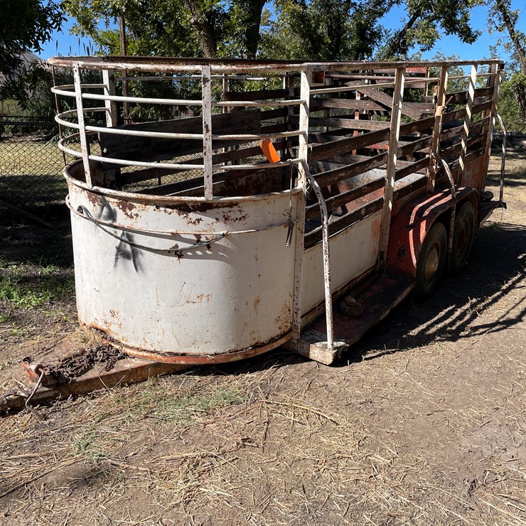 #3671 • Horse/Cattle Tandem Axle Trailer (No Title)