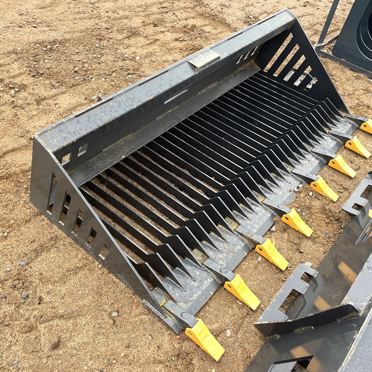 #2038 • Unused 2025 Landhonor Skid Steer Rock Bucket Attachment