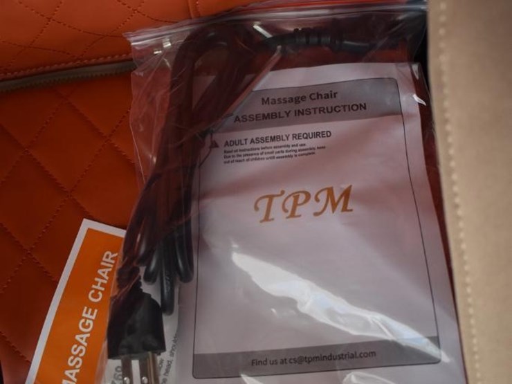 tpm-tp-z69-ergonomic-massage-chair,-orange-and-white,-built-in-control-panel-image-8