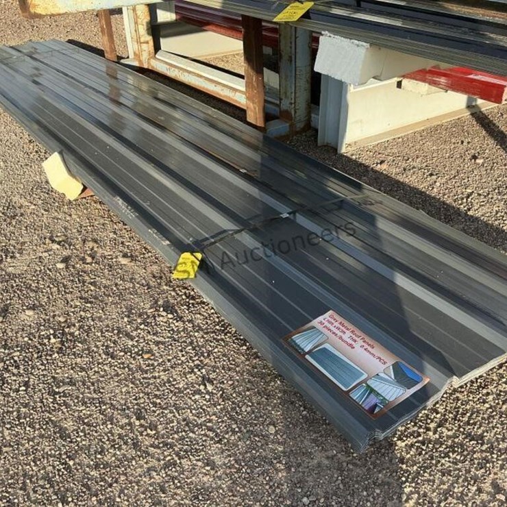 (30) 3FT X 16FT GREY METAL ROOF PANELS,