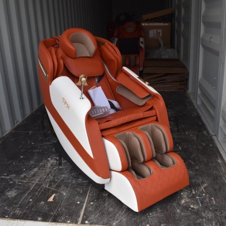 TPM-ERGOFLUX Massage Chair, Orange & White, USB Port, Shiatsu & Kneading