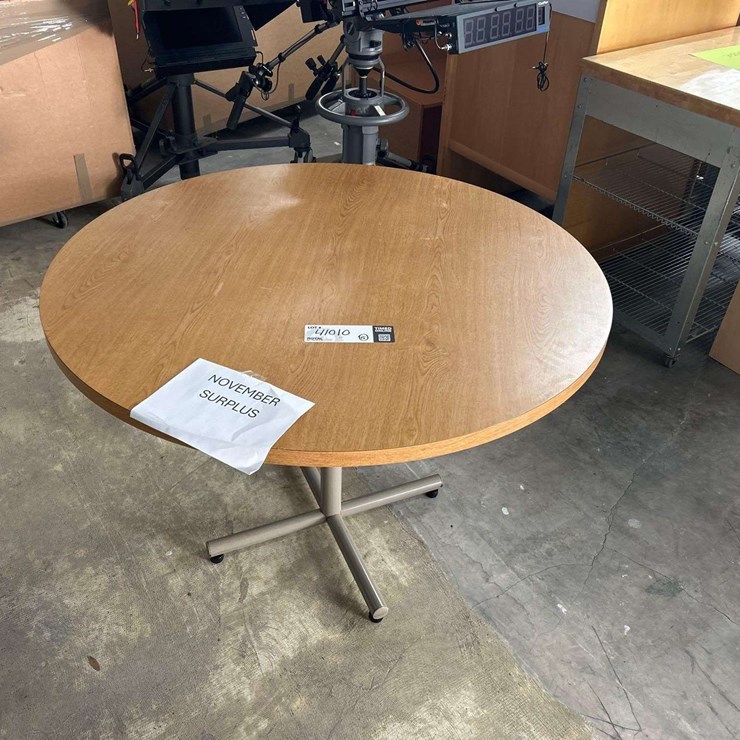 Round Wood Office Table