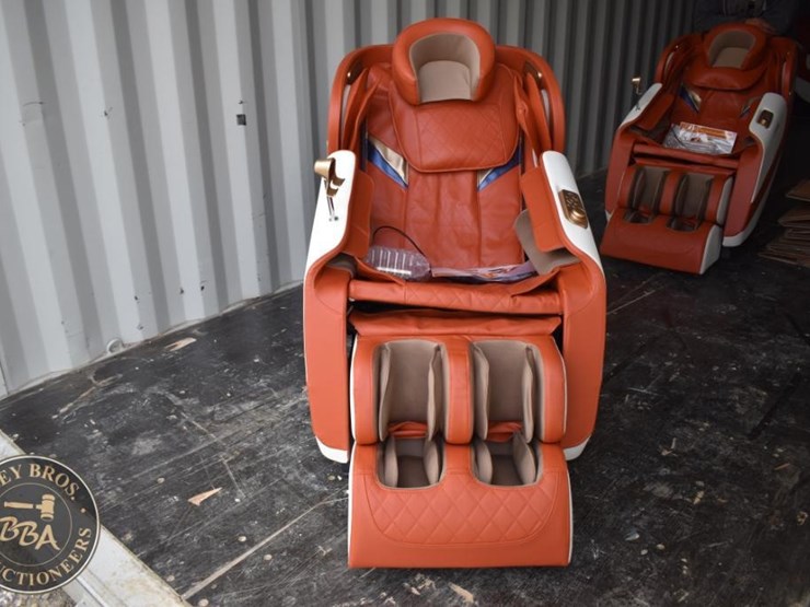 tpm-tp-z69-ergonomic-massage-chair,-orange-and-white,-built-in-control-panel-image-2