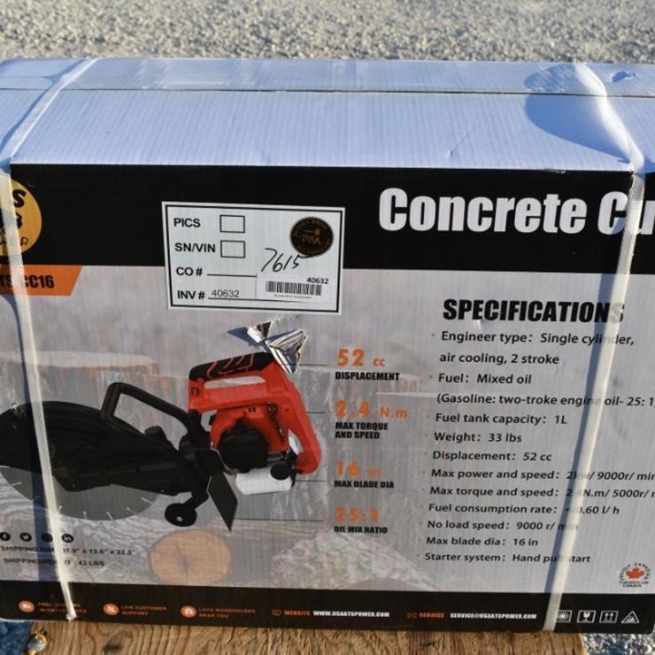 ATS GC16 Concrete Cutter, 52cc, 2.8 HP, 14" Blade Diameter