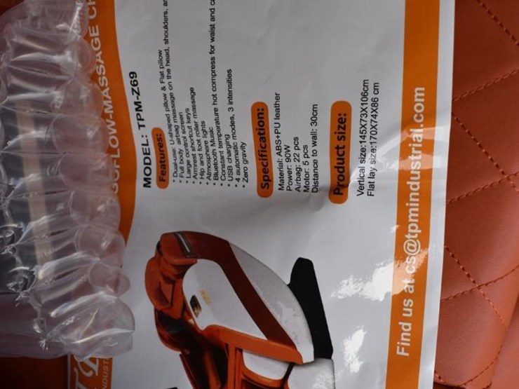 tpm-tpm-4520-full-body-massage-chair,-orange/white,-usb-port,-built-in-control-image-8