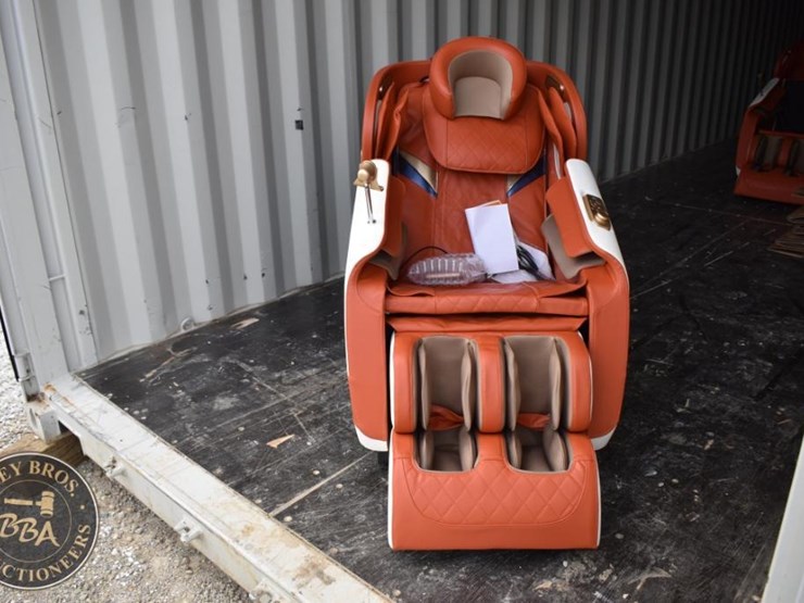 tpm-ergoflux-massage-chair,-orange-&-white,-usb-port,-shiatsu-&-kneading-image-2