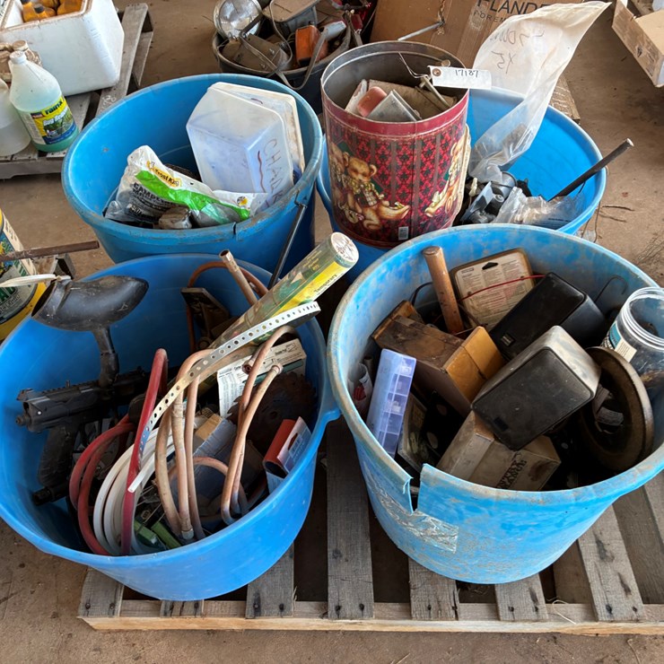 #17187 • Buckets Of Misc. Nails and Electrical