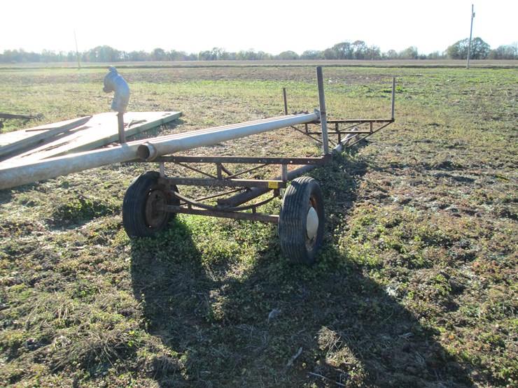 #35345-•-s/a-steel-pull-type-pipe-trailer-&-(3)-irrigation-pipes-image-1