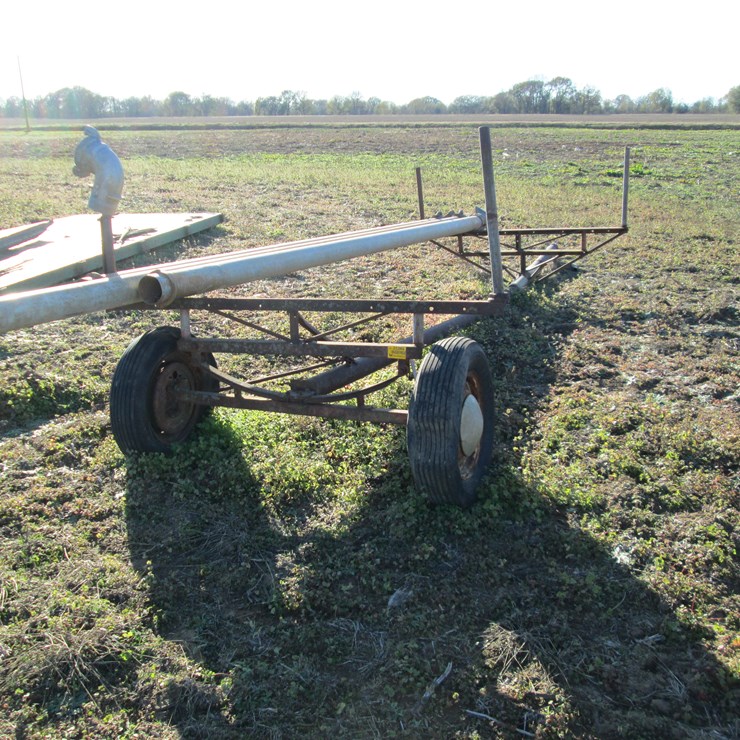 #35345 • S/A Steel Pull Type Pipe Trailer & (3) Irrigation Pipes