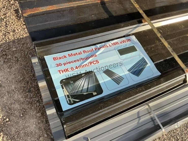 (30)-3ft-x-16ft-black-metal-roof-panels,-image-2