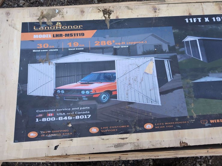(1)-landhero-11'-x-19'-metal-garage-shed-with-double-front-doors---lhr-ms1119-image-2