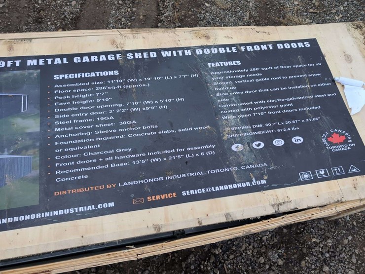 (1)-landhero-11'-x-19'-metal-garage-shed-with-double-front-doors---lhr-ms1119-image-3