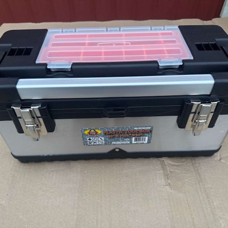 QTY (2) UNUSED PLASTIC TOOLBOXES