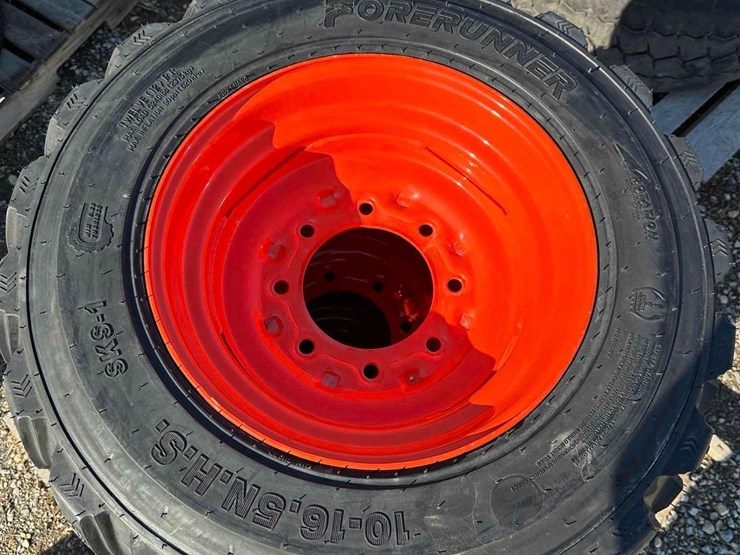 (4)-unused-10-16.5-tires-on-bobcat-wheels-image-2