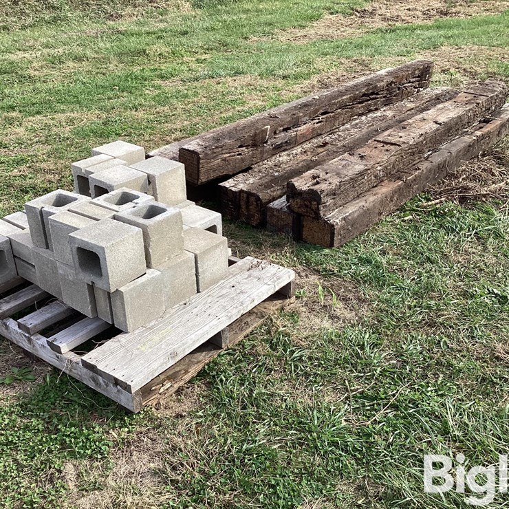 10' Railroad Ties & Half Concrete Blocks