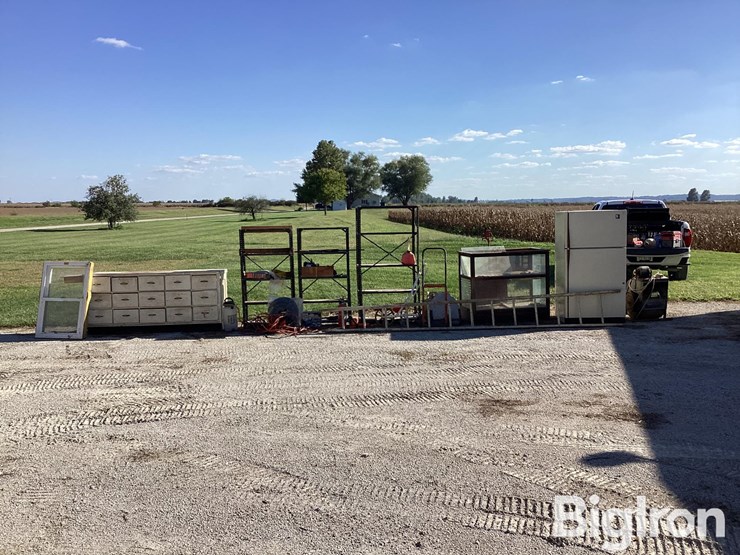 garage-cabinets,-tools,-shelving,-refrigerator,-fan,-miscellaneous-items-image-2