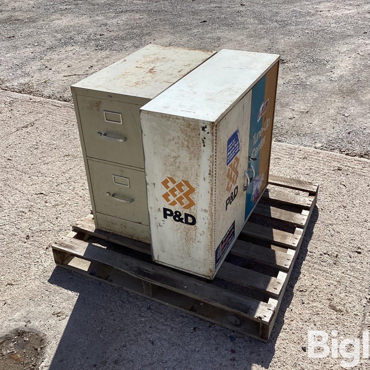 Parts Cabinet & 2-Drawer Filing Cabinet