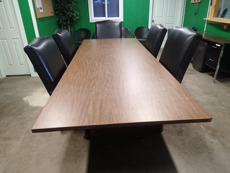 10'-x-3'10"-wood-conference-table-w/-5-rolling-chairs---tag-#-6616-image-3