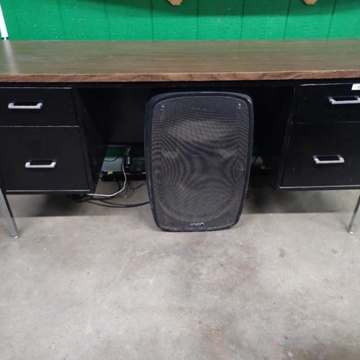 4 Drawer Metal Desk (Speaker NOT Included) - Tag # 6597