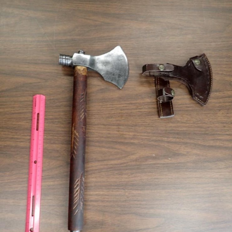 Custom Hand Forged Viking Axe w/ Sheath - Tag # 9636