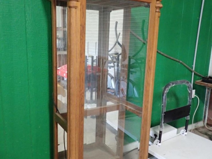 wood-cabinet-w/-glass-shelves---tag-#6595-image-1